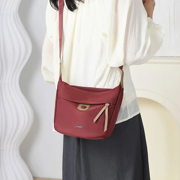 时尚百搭斜挎包简约休闲防泼水牛津布中年妈妈包女包单肩包XL-23