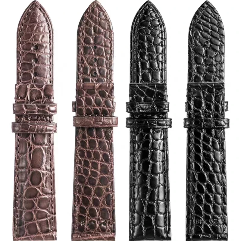 表带定制手工真皮男鳄鱼皮手表配件订做欧米茄万国卡地亚浪琴积家