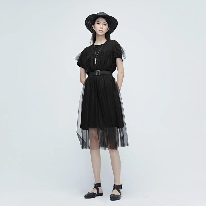 S·DEER圣迪奥春夏氛围感时尚气质显瘦飘逸网纱连衣裙S20281232