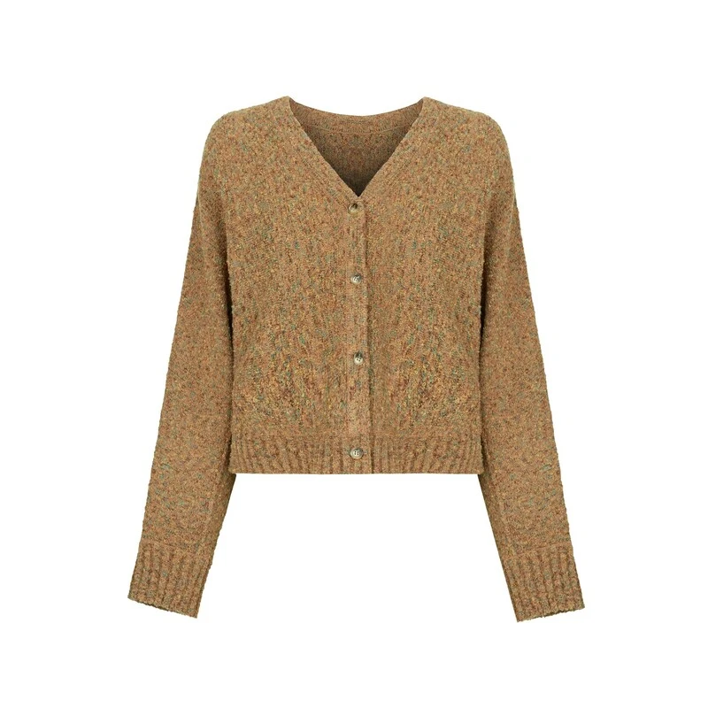 圣迪奥女装气质慵懒文艺针织套装撞色开衫毛衣S234Z3577