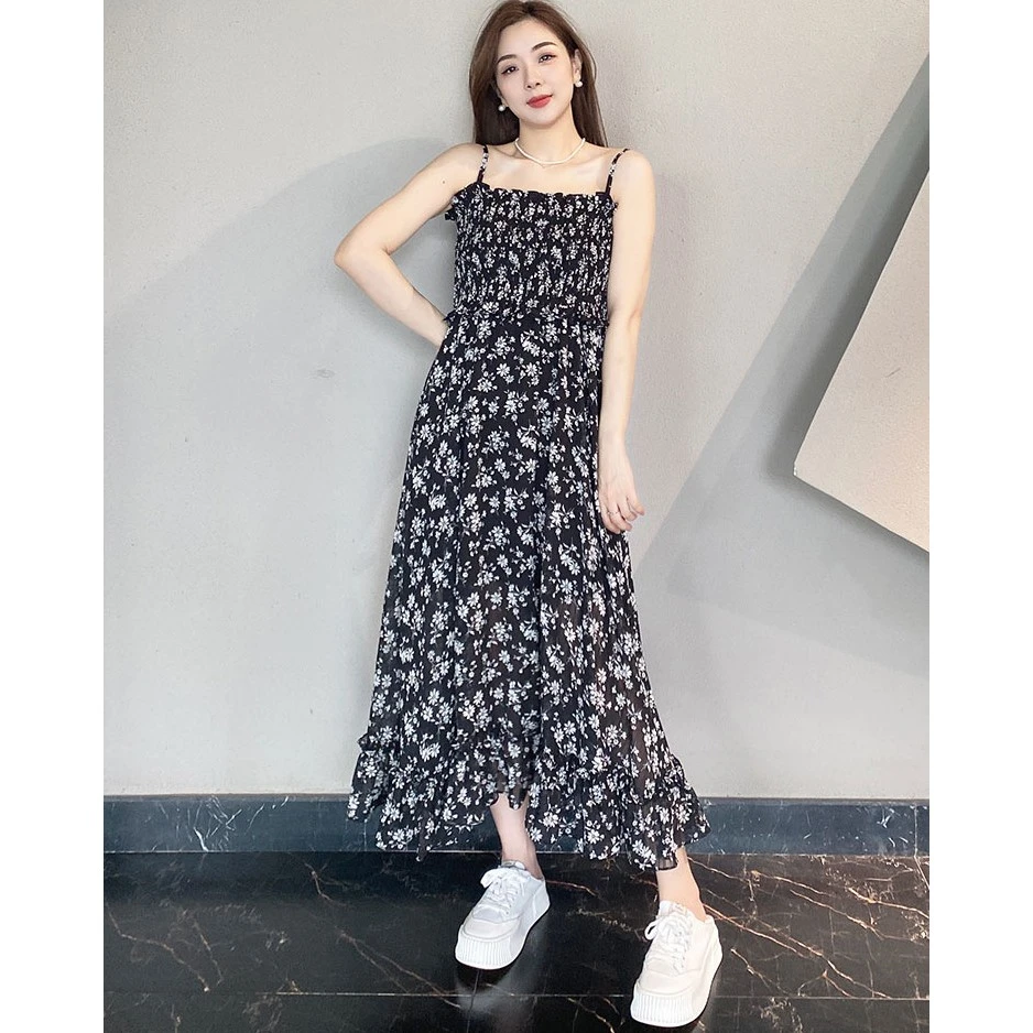 sdeer圣迪奥风感波粒气质时尚宽松法式优雅碎花连衣裙S232Z12N9