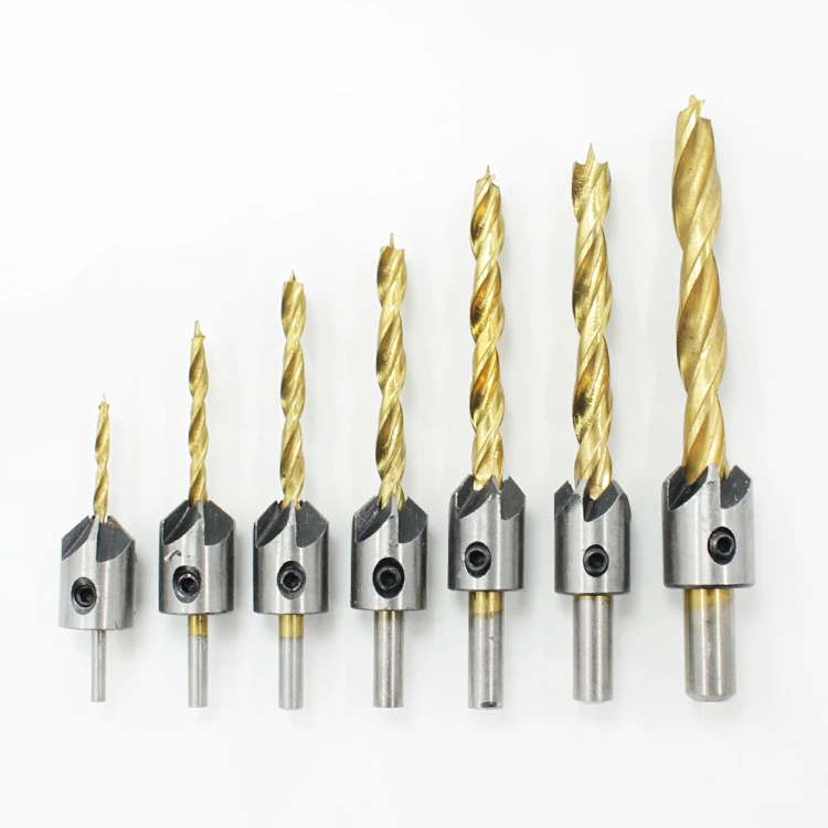 木工三尖沉孔钻头  开孔倒角器圆形木板打孔器多功能麻花钻镀钛