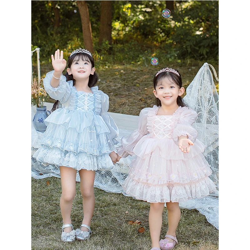 女童洛丽塔公主裙新款夏装小童生日洋气日常可穿名媛风连衣裙纱裙
