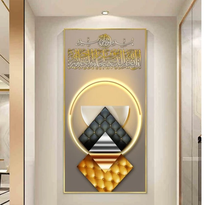 民族风新中式轻奢晶瓷挂画客厅入户走廊尽头过道玄关简约装饰画