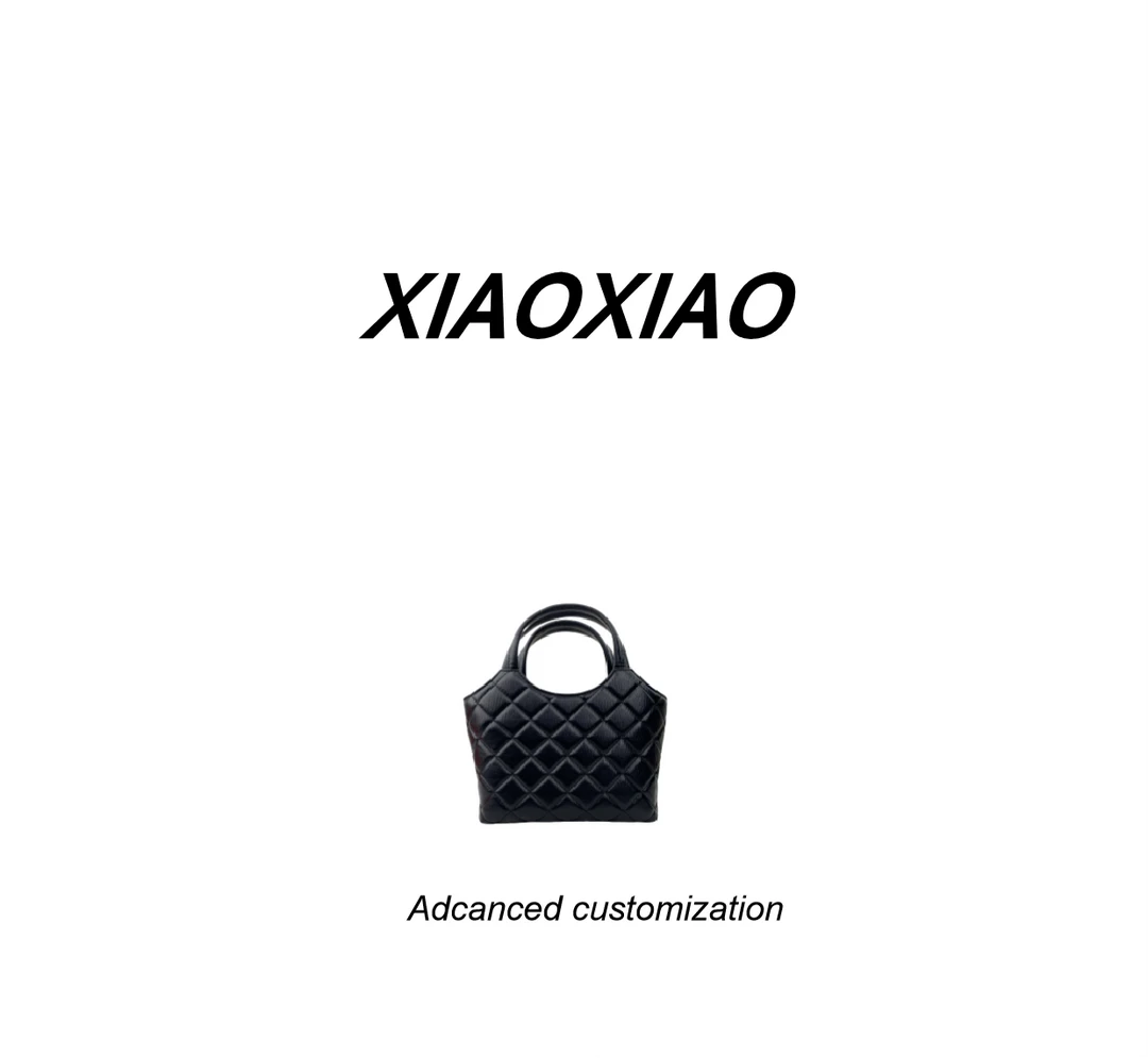 W7032 秋冬上新黑色高端订制2024新款女士时尚单肩斜挎菱格手提包