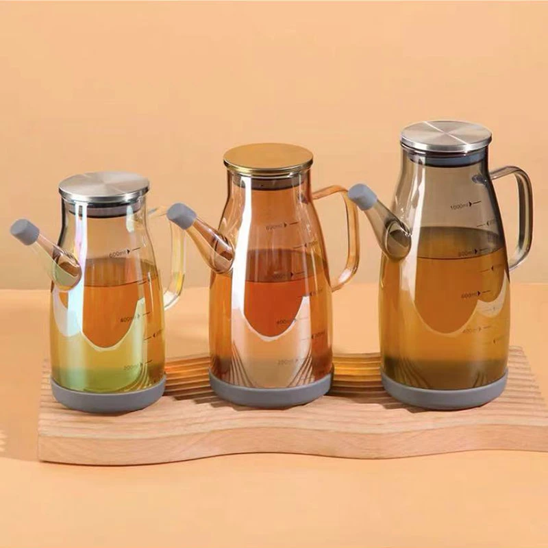 玻璃油壶厨房家用不挂油油瓶酱油醋调料瓶装油的容器不锈钢大油罐