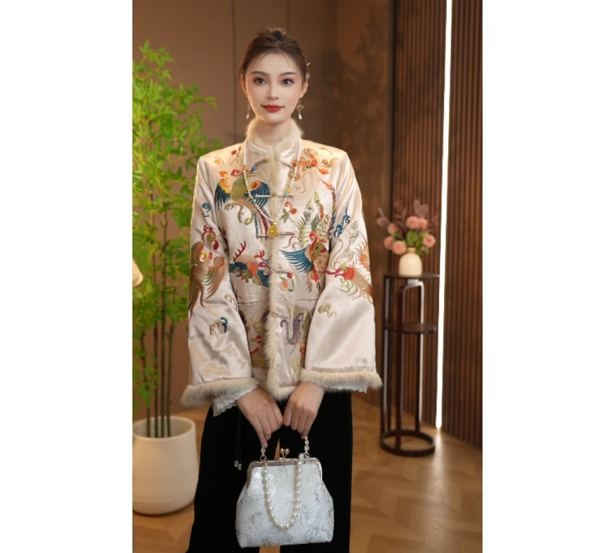 锦尚韵【风中舞凤】新中式刺绣百搭马甲2024B2040-璐璐