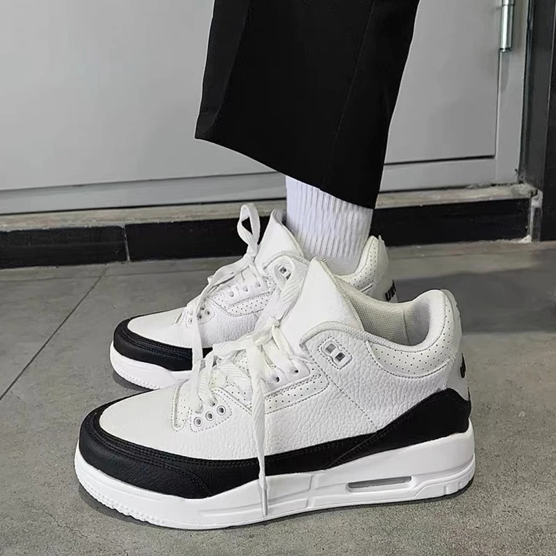 男鞋气垫跑步运动高帮小白鞋子男款夏季2023新款厚底增高休闲板鞋