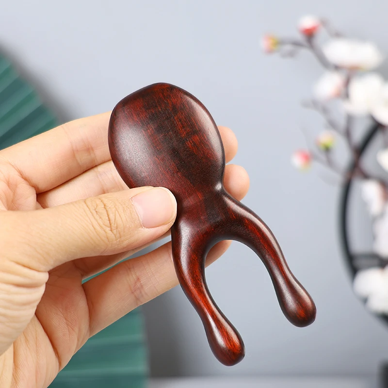 紫檀木小青蛙按摩梳子鼻刮按摩眼部眼周刮痧面部点穴棒头疗按摩器