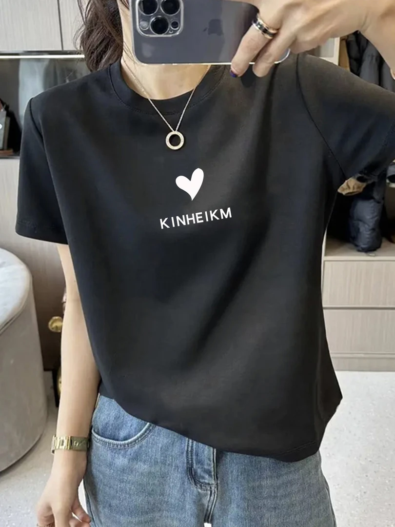 2024春秋冬新款正肩磨毛短袖t恤女上衣宽松显瘦百搭内搭打底衫潮