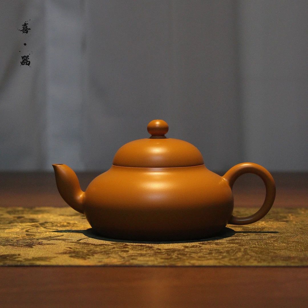 喜器 老安顺梨壶 约110cc 全手工潮州手拉壶 章广鑫章燕城联印