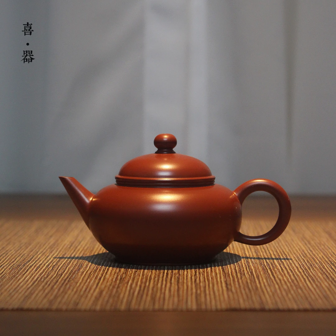 喜器 章广鑫-扁水平 约100cc 老安顺全手工潮州手拉壶 泡茶壶茶具