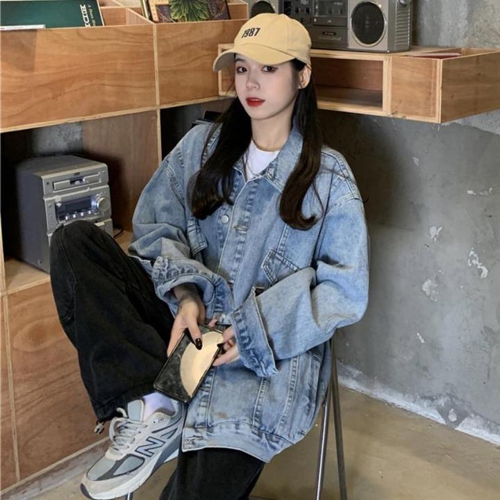 牛仔外套女春秋季2023新款宽松显瘦中长款初秋长袖牛仔褂衣ins潮