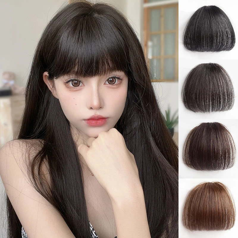 空气刘海假发女自然前额仿真发齐刘海修颜无痕隐形假刘海假发片