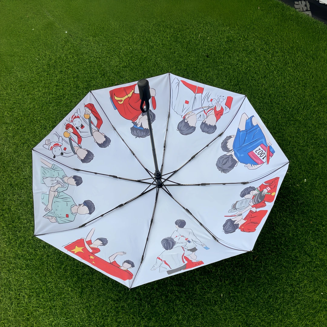 莎头全自动雨伞黑胶可爱太阳伞晴雨两用折叠防晒学生紫外线遮阳伞