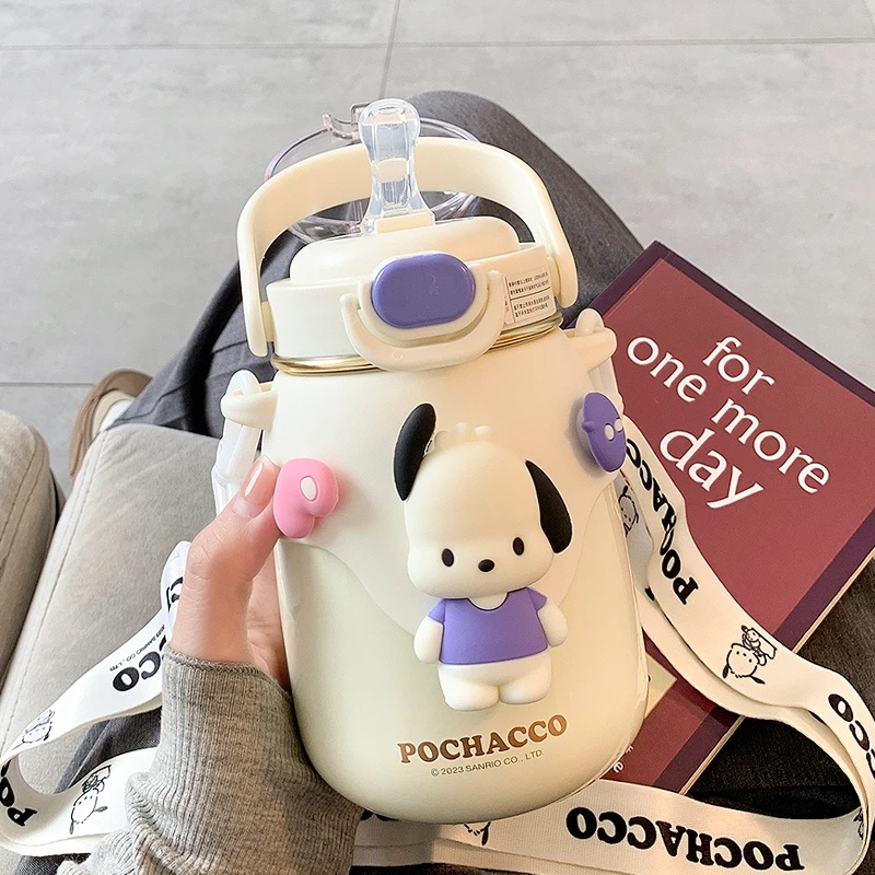 三丽鸥可爱保温杯女生高颜值带吸管水杯女新款2025大容量便携杯子