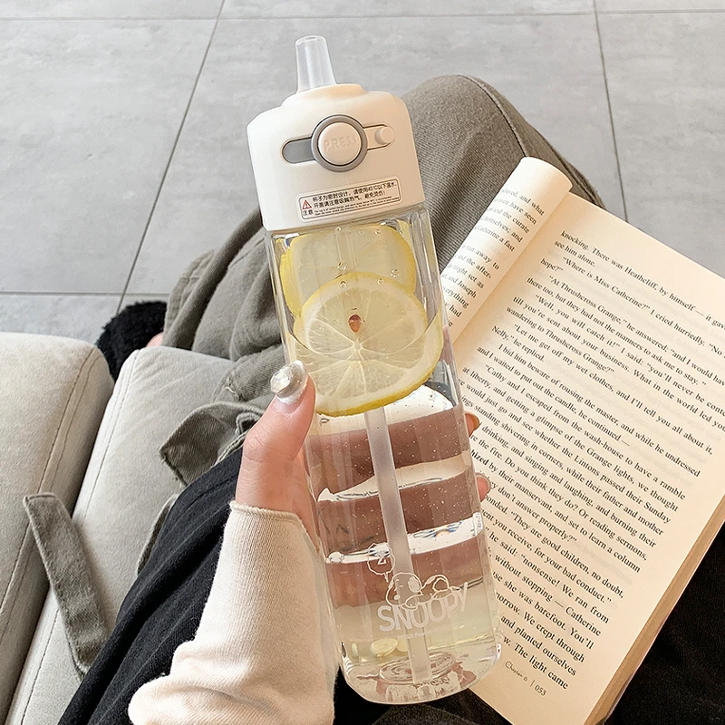 简约水杯女生夏季高颜值吸管杯学生少女可爱新款2025塑料便携杯子