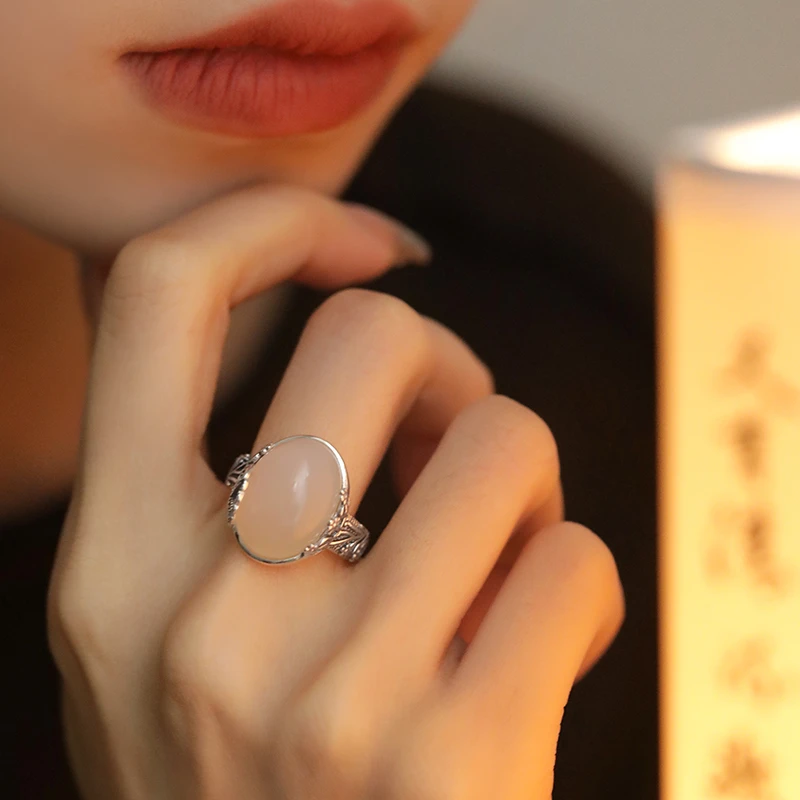 银春春 925银戒指 <白浅>小众轻奢时尚复古手工戒古风指环女精致