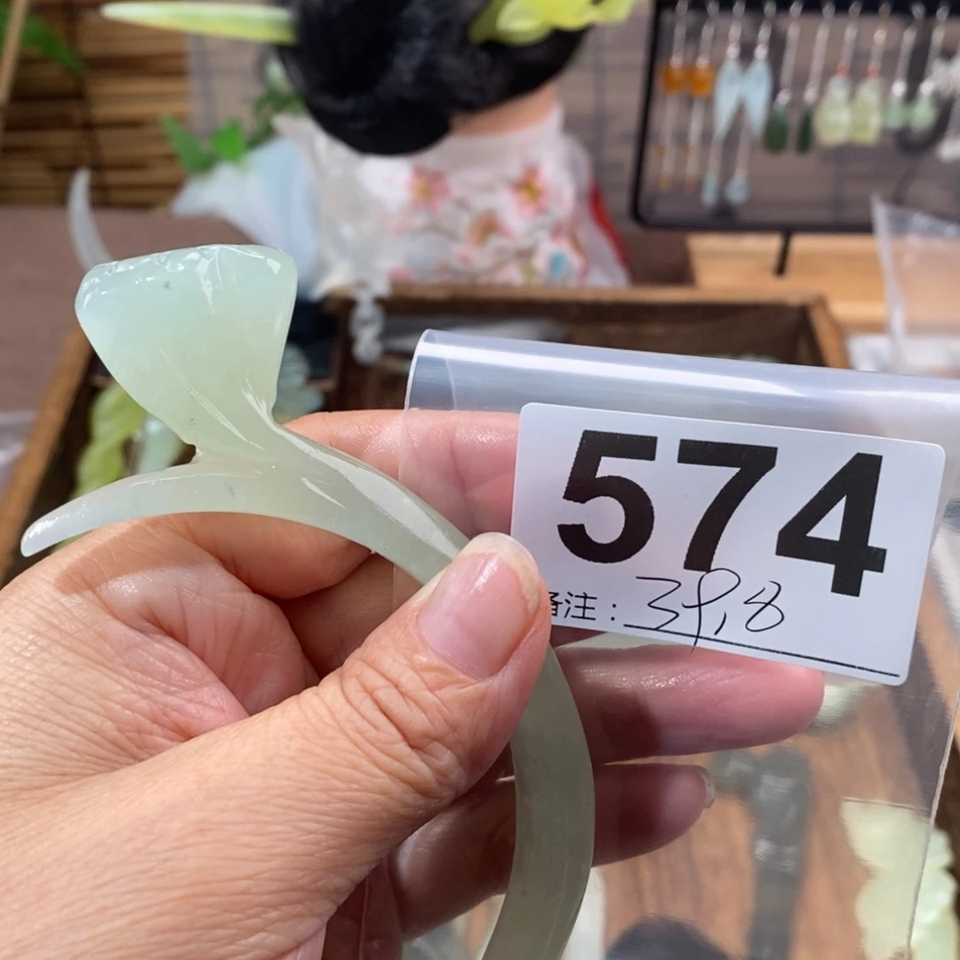 蛇纹石玉玉簪未镶嵌?****?