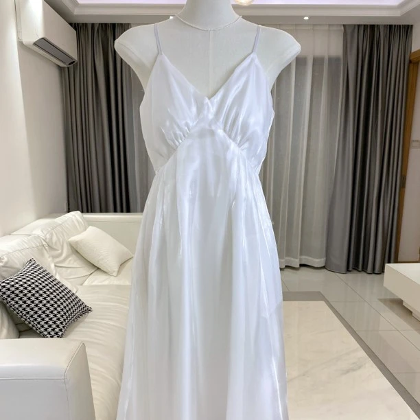 【法式轻奢高级感仙女裙】高级面料珠光柔纱 白色简约气质时尚