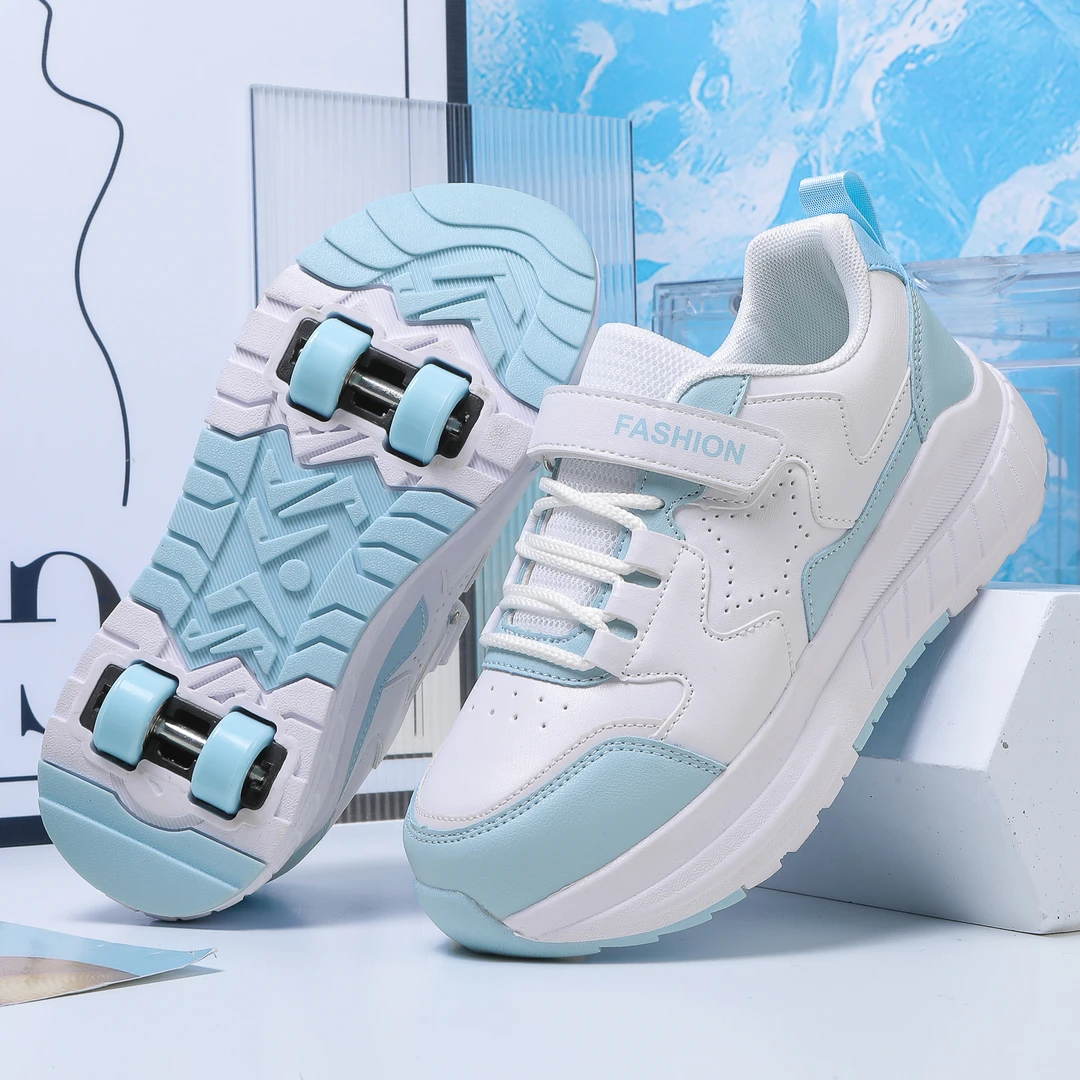 滑轮暴走鞋溜冰鞋四轮变形鞋儿童青少年轮子双排轮滑鞋轮子鞋