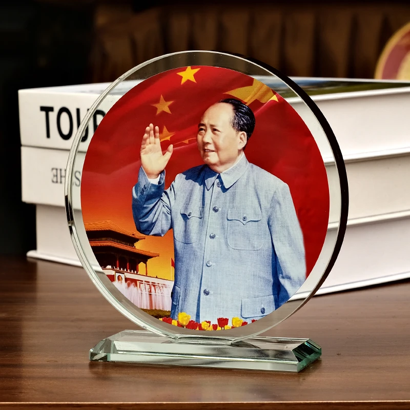 毛主席摆件水晶毛爷爷头像画像客厅办公室桌面高档创意摆设礼品