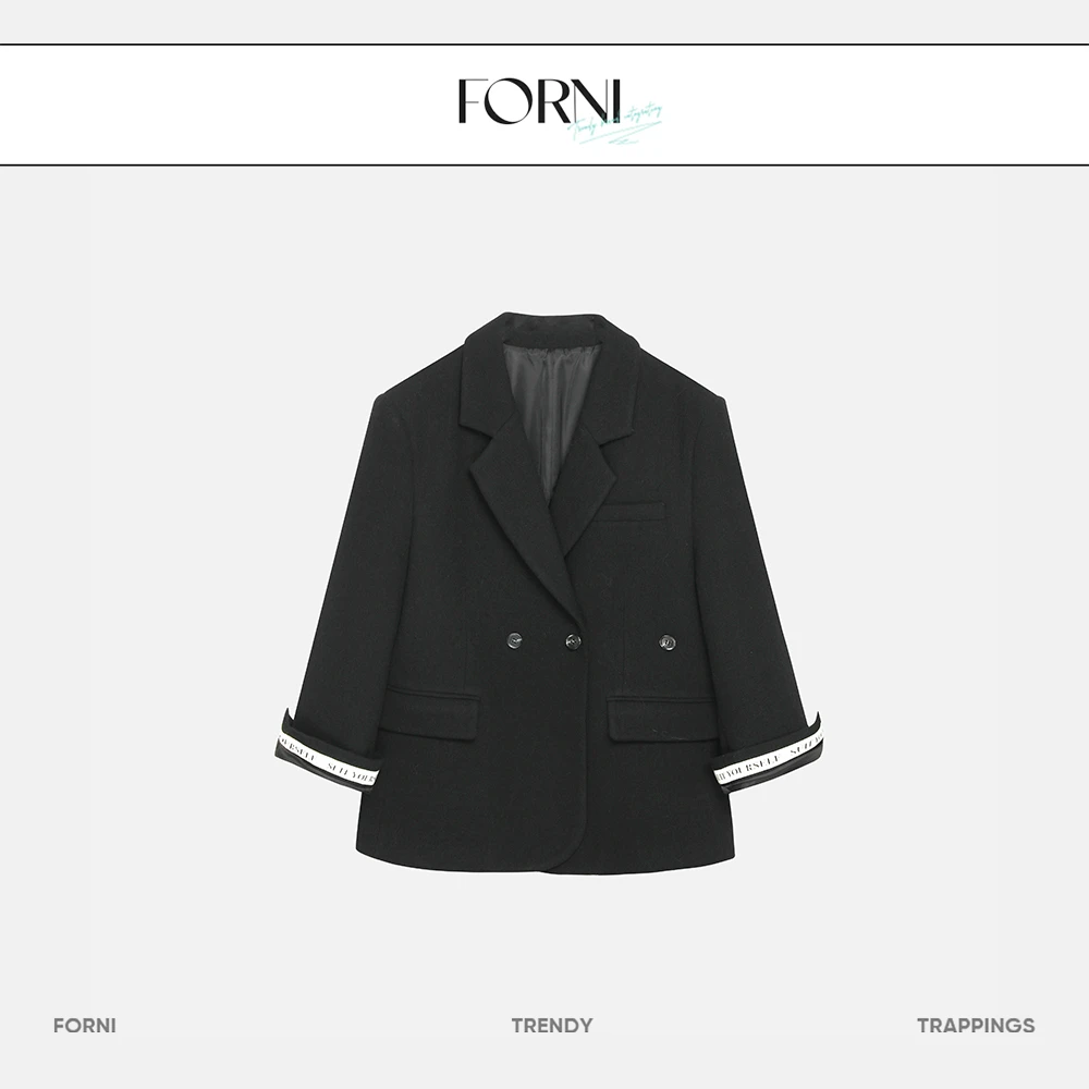 FORNI  伦敦街头 羊毛宽松西装气质时尚休闲百搭女士设计感