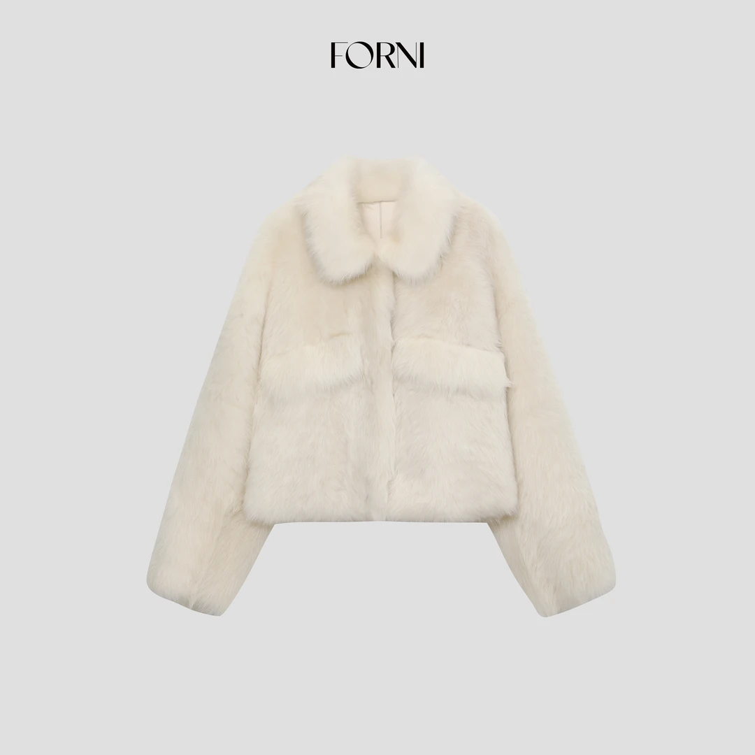 FORNI 云光剪夜翻领皮毛一体外套西班牙进口托斯卡纳外套
