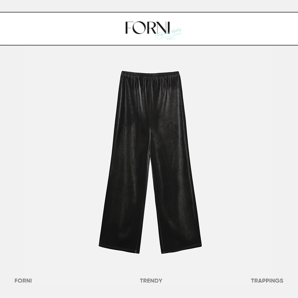 FORNI 丝绒洛克菲勒晨光松紧腰丝绒长裤松紧腰长裤休闲长裤