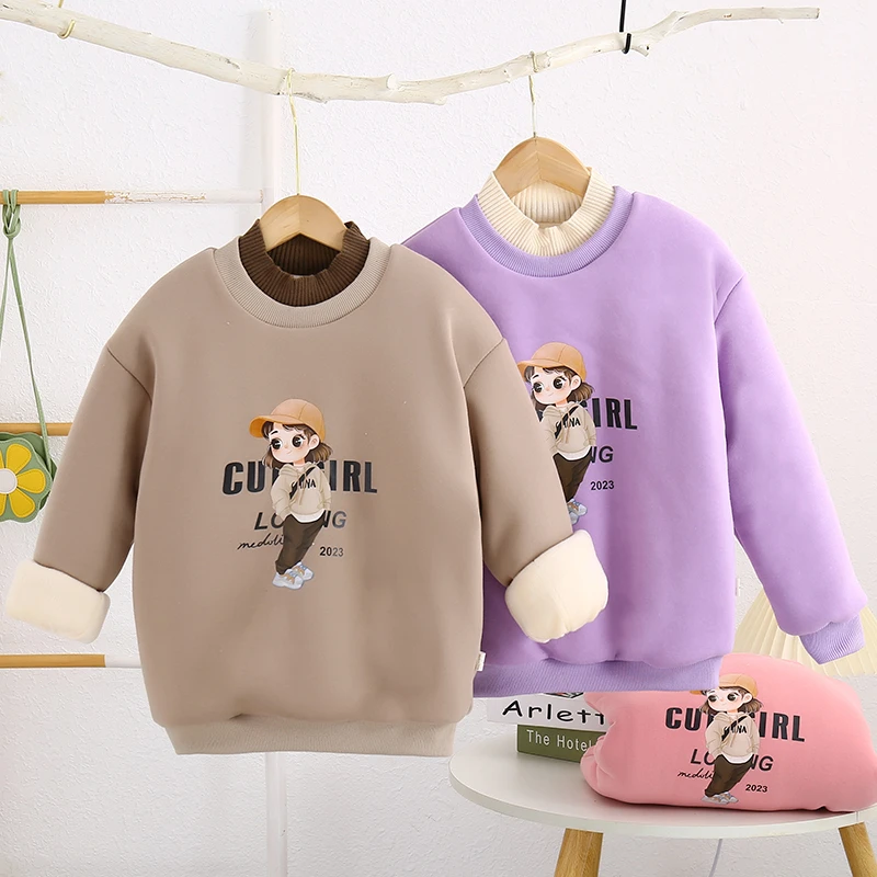 儿童棉服中小学生校服神器特厚内穿4层加绒夹棉卫衣东北一件过冬