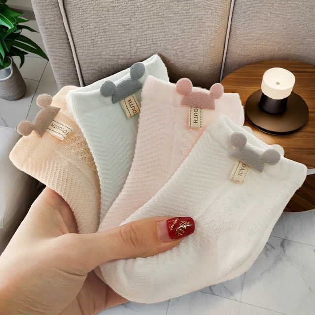 新生婴儿袜子春秋纯棉薄款中筒袜初生幼儿夏季棉袜宝宝四季中筒袜