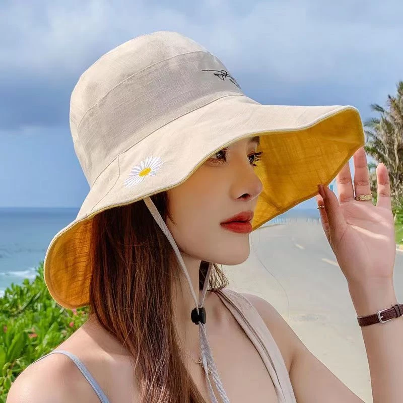 渔夫帽女遮阳帽春夏季韩版潮休闲面遮脸太阳帽大帽檐防晒帽子日系