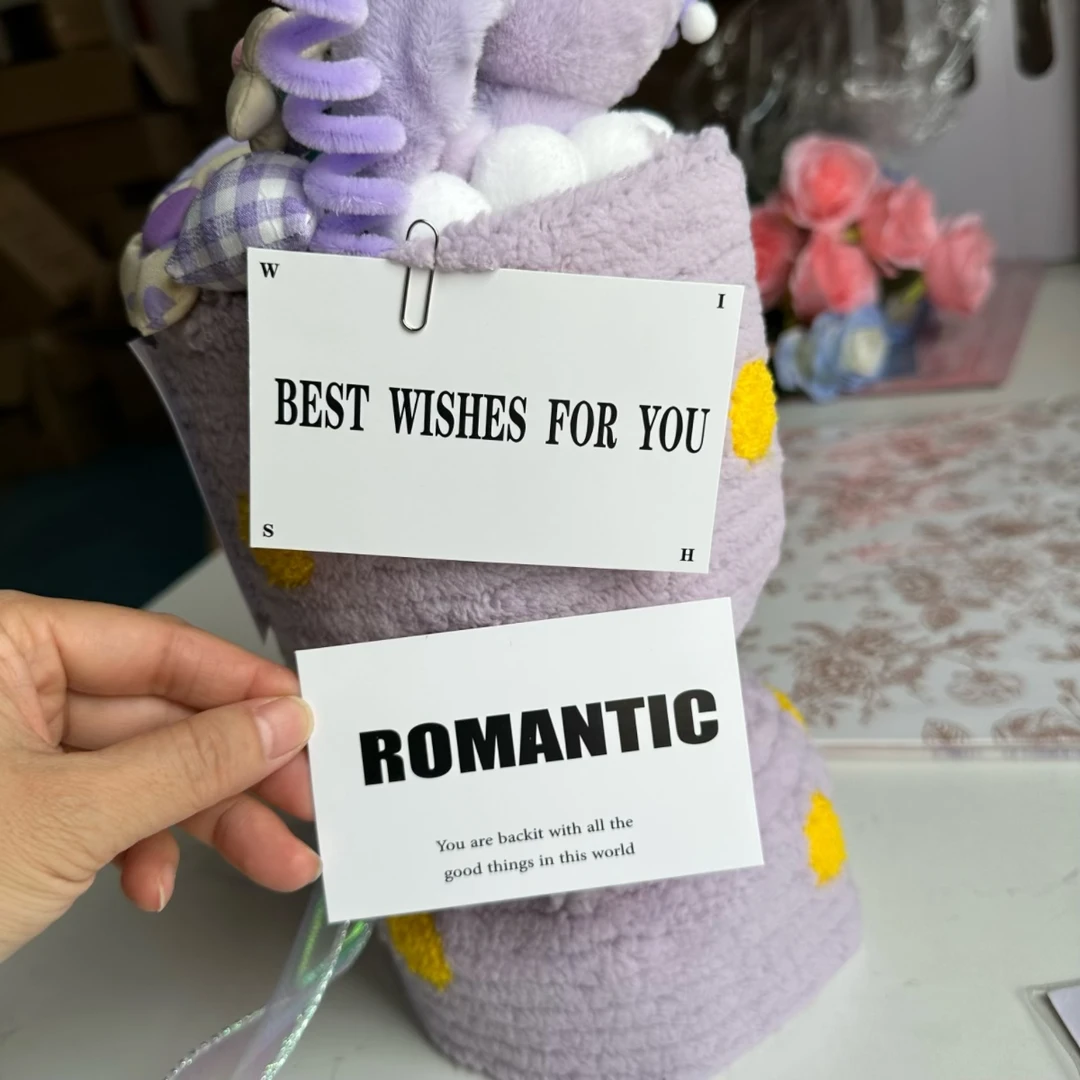 北遇网红挂卡 鲜花花束卡片贺卡ins网红英文卡片贺卡装饰卡明信片