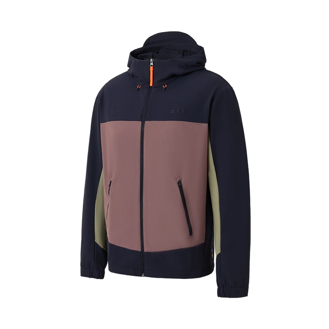 【门店在售】adidas/阿迪达斯男子连帽速干运动梭织连帽夹克JL8256