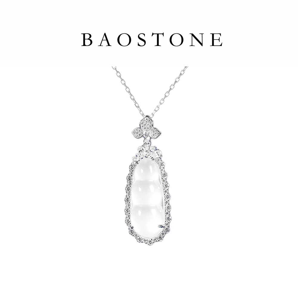 BAOSTONE 链子925银合成锆石 【满钻福豆】轻奢T242-zz