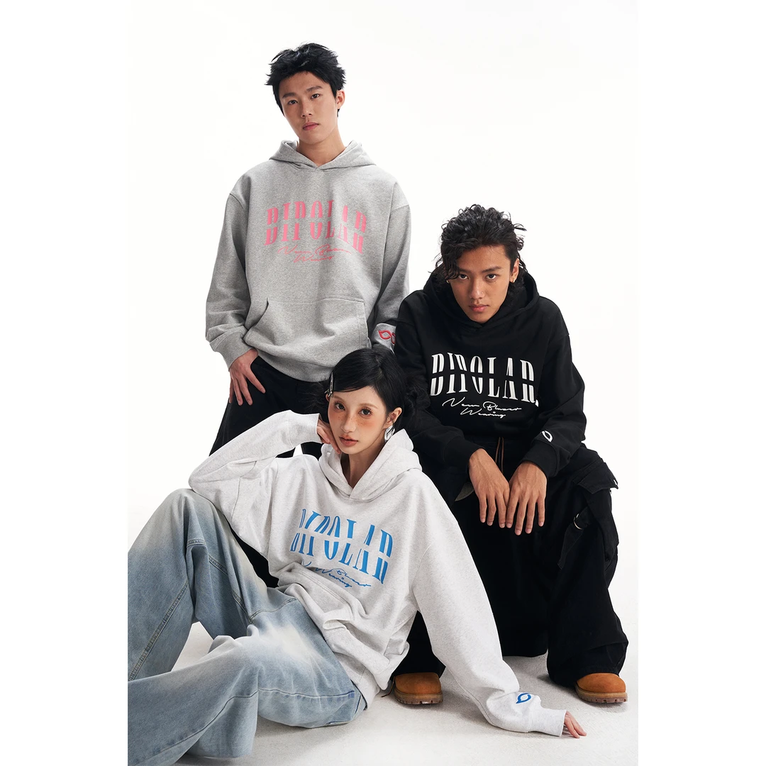 断开字连帽卫衣18B428cleanfit卫衣