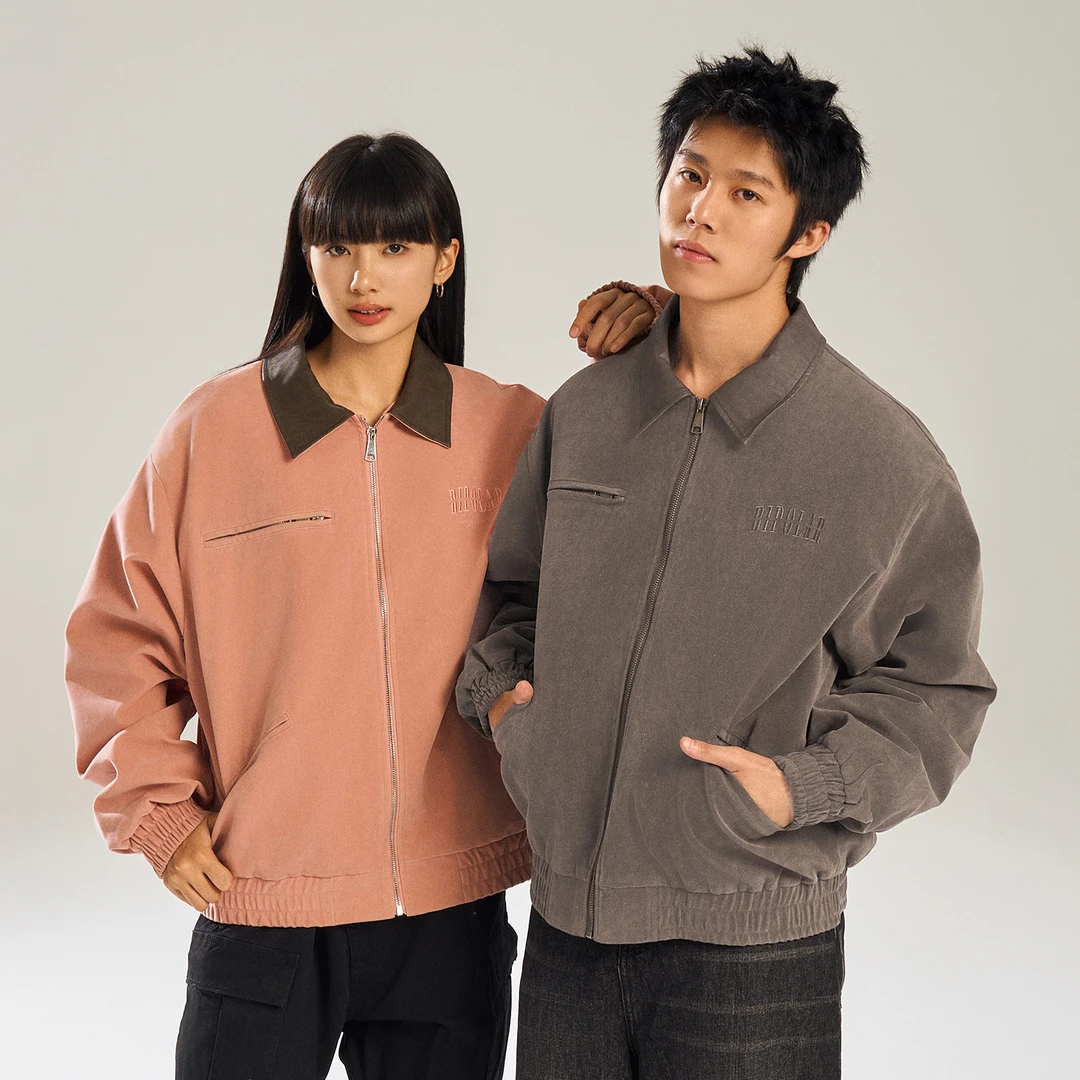 BIPOLAR麂 皮绒底特律夹克休闲男外套复古宽松19D470