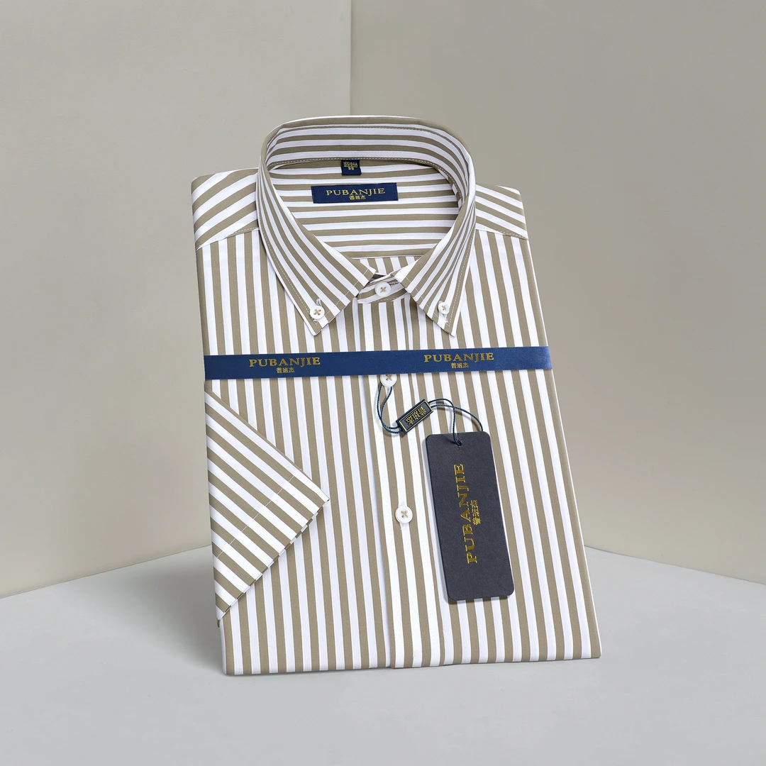 PUBANJIE/普班杰条纹商务休闲男士经典衬衫/时尚/夏季/修身都市
