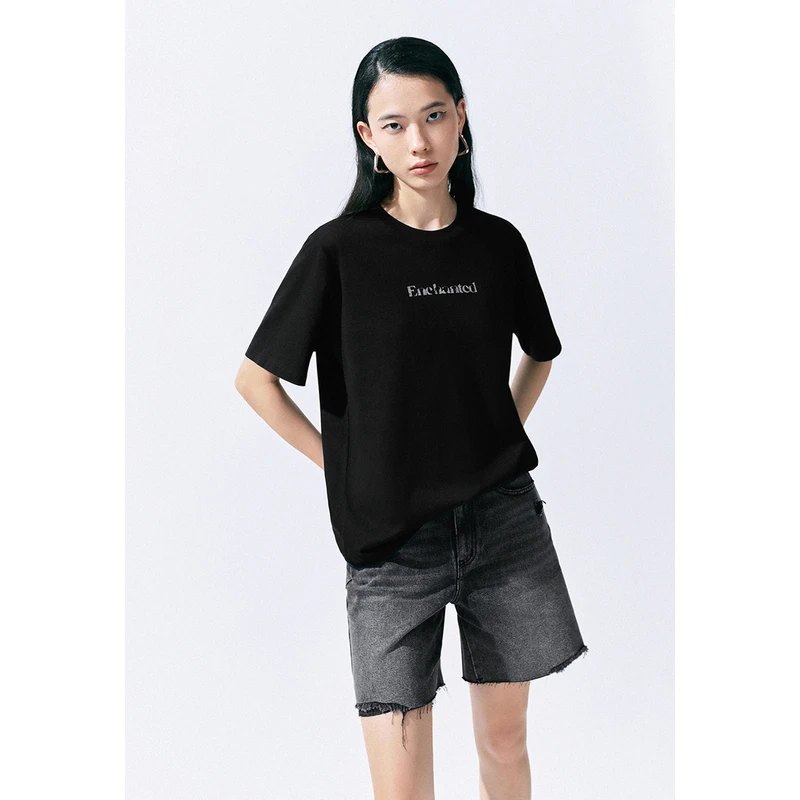 UR女装时尚街潮字母印花宽松短袖T恤UYY440003