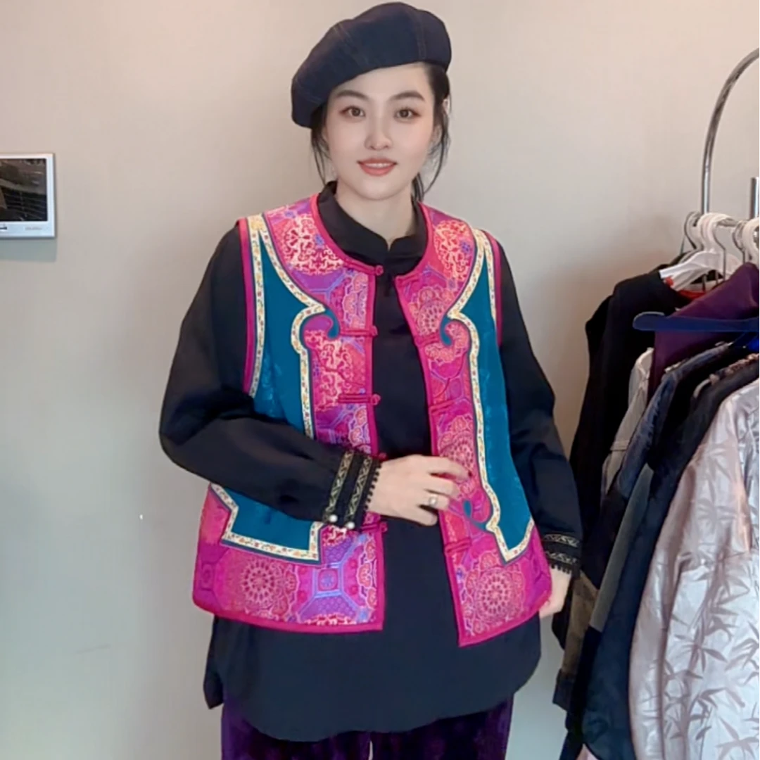 FF 9646｛菩•瑶｝新中式如意头设计撞色搭配时髦百搭国风马甲 COLA