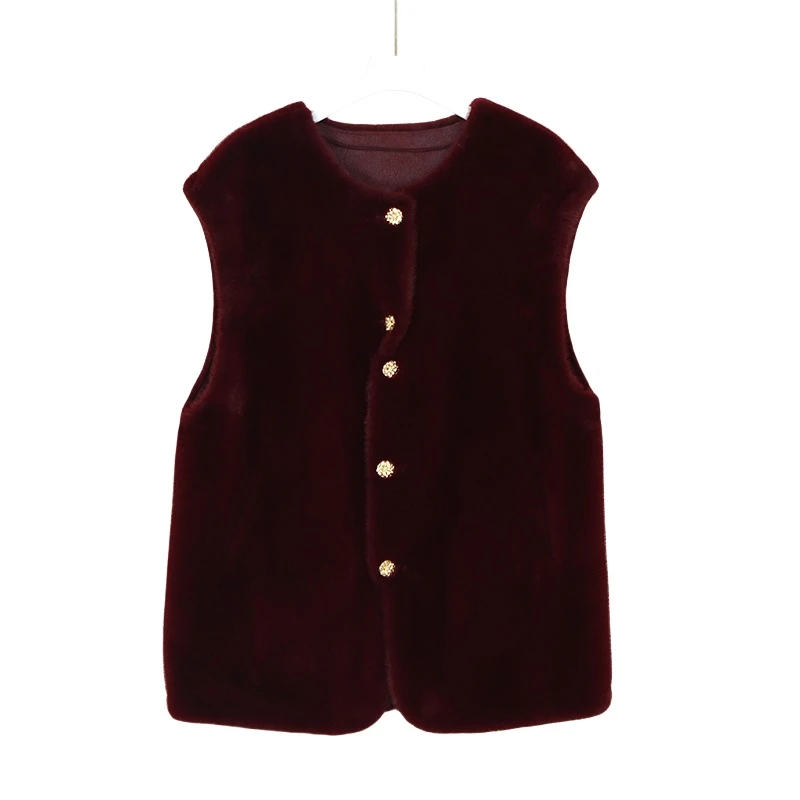 大码高级感马甲外套仿水貂毛毛女装