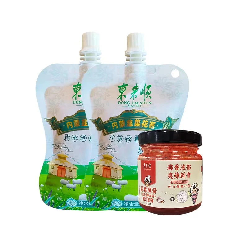 【东来顺】内蒙韭菜花酱涮肉蘸料2袋 蒜蓉辣酱1瓶