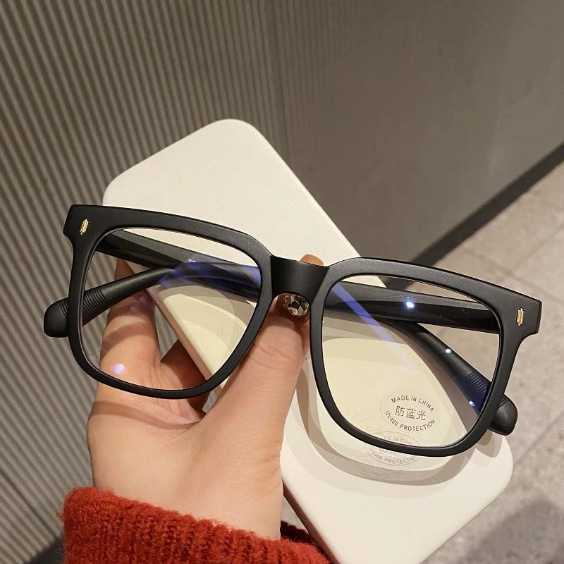 素颜神器复古黑框磨砂大框圆脸显瘦眼镜防蓝光女潮ins平光镜架男