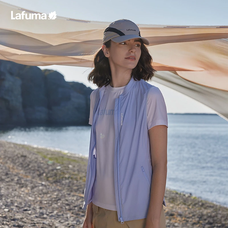 LAFUMA乐飞叶户外抗菌防晒UPF50+背心立领可收纳马甲女LFVE4BP10