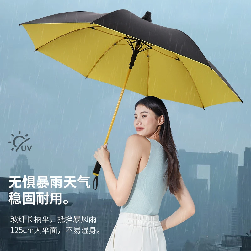夏季高尔夫雨伞带防水套半自动开合车用直杆伞结实抗风黑胶防晒
