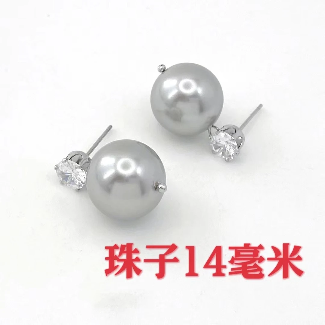 铜合金耳饰 ——木木（KU198）14毫米珠子  时尚耳饰