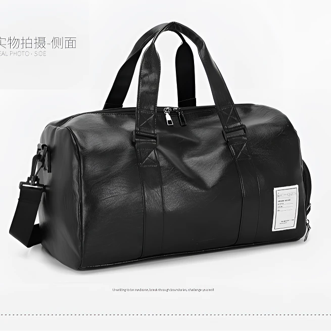 男士行李包出差旅行包休闲旅行袋训练包pu单肩包健身包女斜挎包大