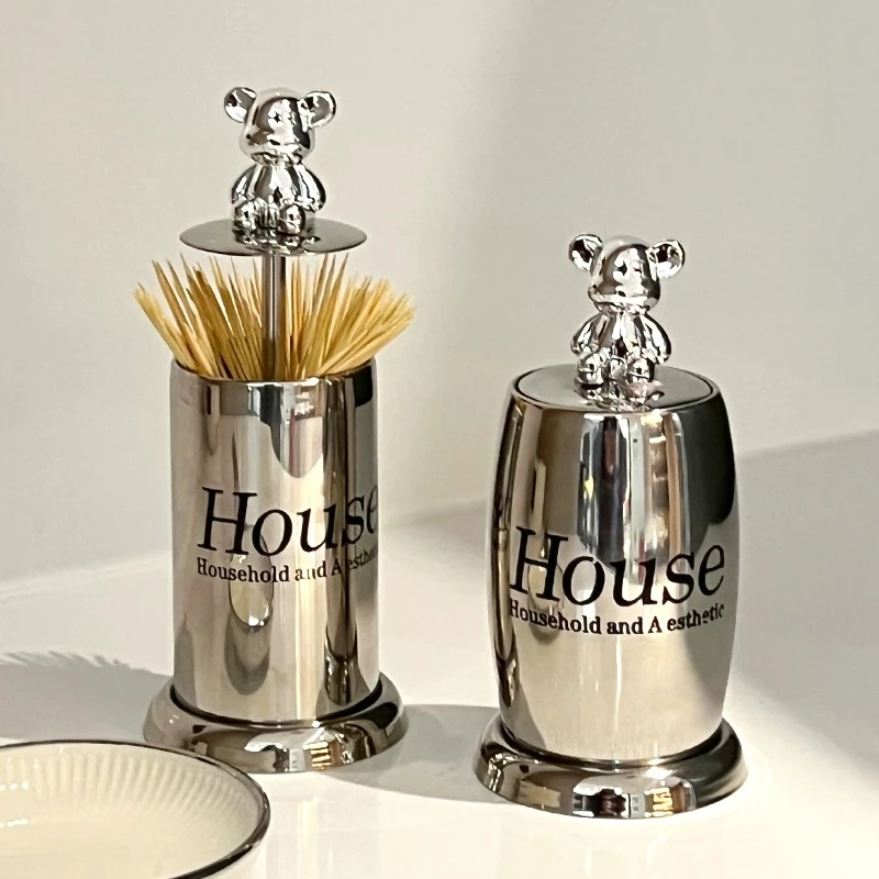 不锈钢毛巾牙签盒家用高档创意新款按压式牙签筒高颜值汤勺家用