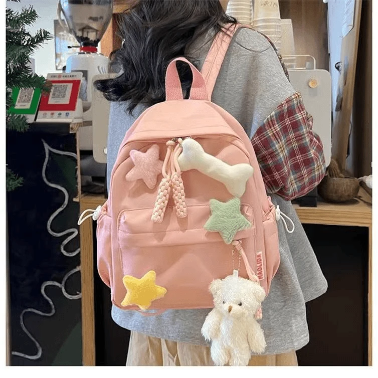 简约百搭学院风书包高中生大学生少女心少年感宝藏双肩包背包M1