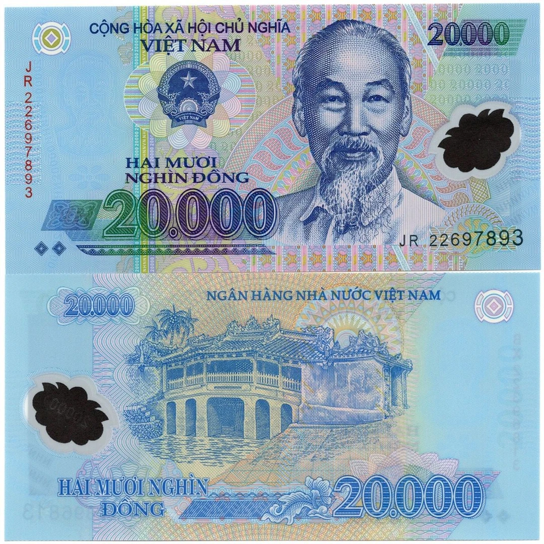 塑料钞越南20000盾胡志明 全新保真 外国钱币世界各国货币 大面值